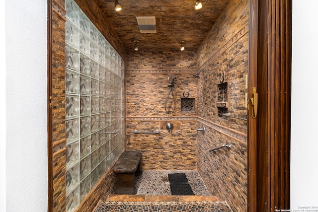 bathroom featuring walk in shower