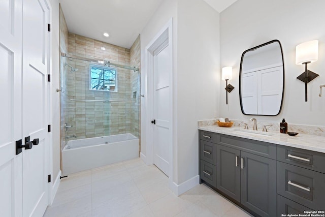 706 W Creek, Fredericksburg, TX 78624 - bathroom with vanity and enclosed tub / shower combo