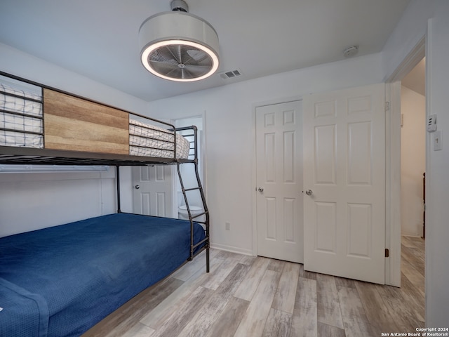 bedroom featuring light wood-type flooring