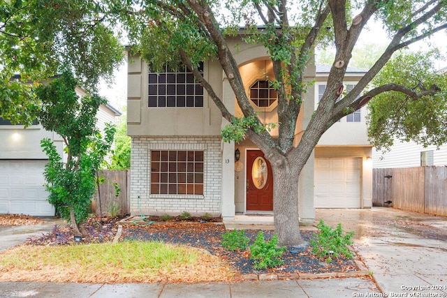 view of property with a garage