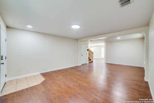 empty room featuring hardwood / wood-style flooring