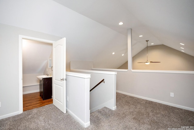 1403 S Young, Rockport, TX 78382 - bonus room with carpet, vaulted ceiling, recessed lighting, and baseboards