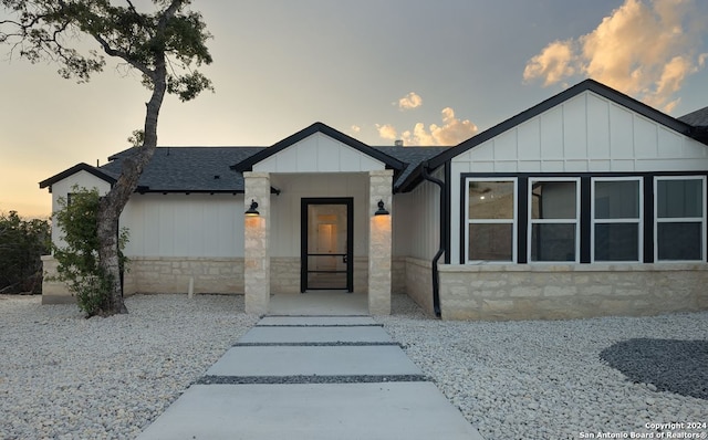 view of modern farmhouse