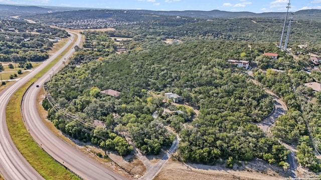 aerial view featuring a mountain view