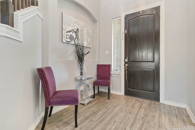 entrance foyer featuring light hardwood / wood-style flooring