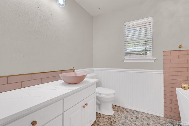 bathroom with toilet and vanity