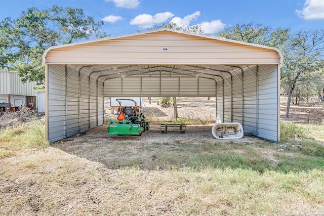 view of parking with a carport