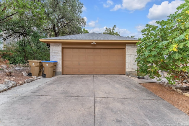 view of garage