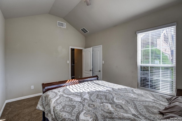8811 Falcon Park, Converse, TX 78109 - bedroom featuring lofted ceiling, carpet floors, and baseboards