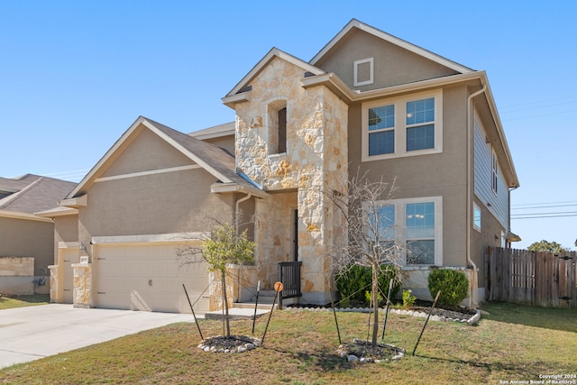 view of front property with a front lawn