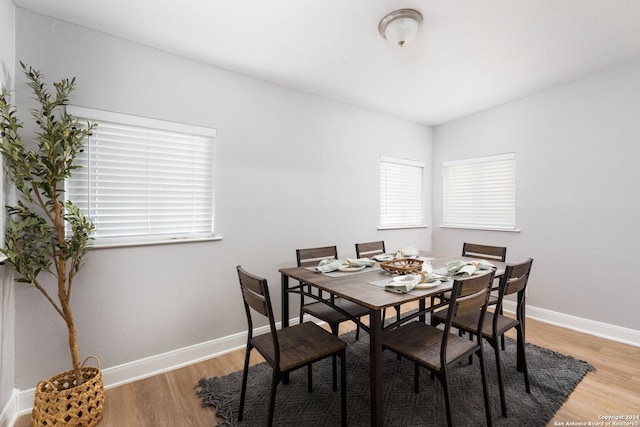 dining room featuring wood-type flooring