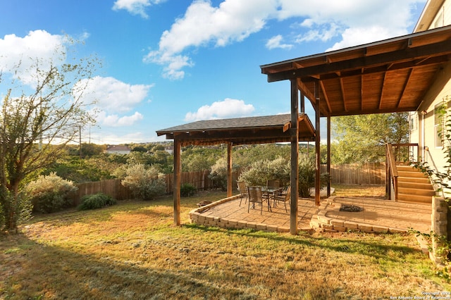 view of yard with a patio area