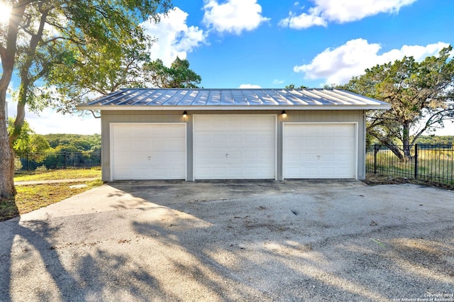 view of garage