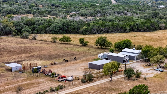 drone / aerial view featuring a rural view