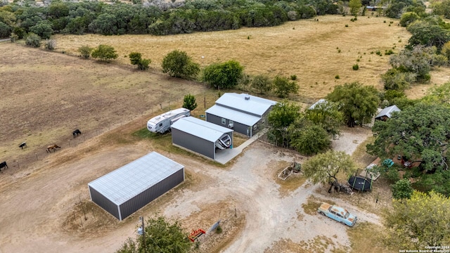 aerial view with a rural view