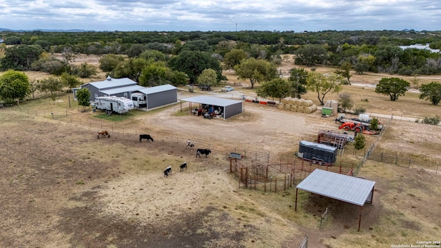 aerial view with a rural view