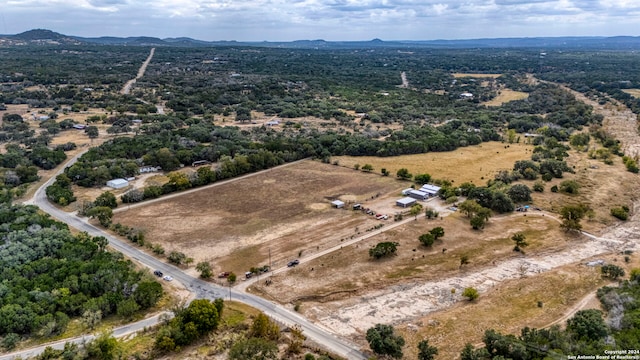 birds eye view of property with a mountain view