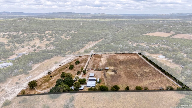 drone / aerial view with a mountain view