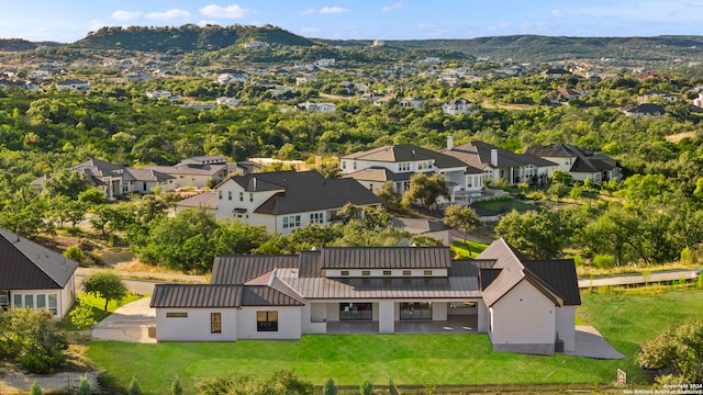 aerial view with a mountain view