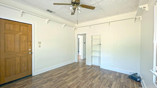 34970AND34900 Smithson Valley Rd, Bulverde, TX 78163 - empty room featuring wood finished floors, ceiling fan, and baseboards