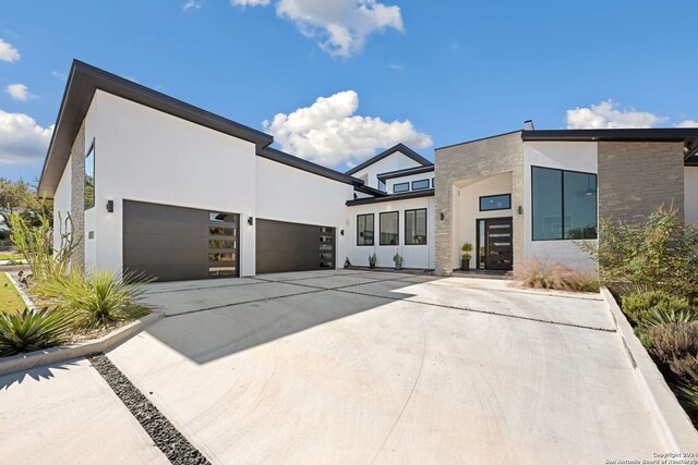 modern home with a garage