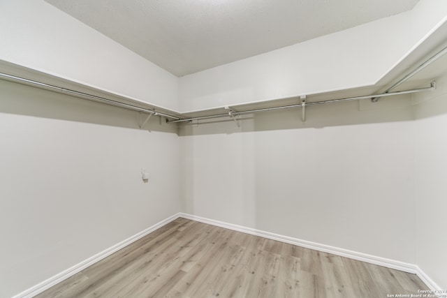 walk in closet featuring light wood-type flooring