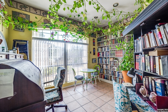 view of tiled home office