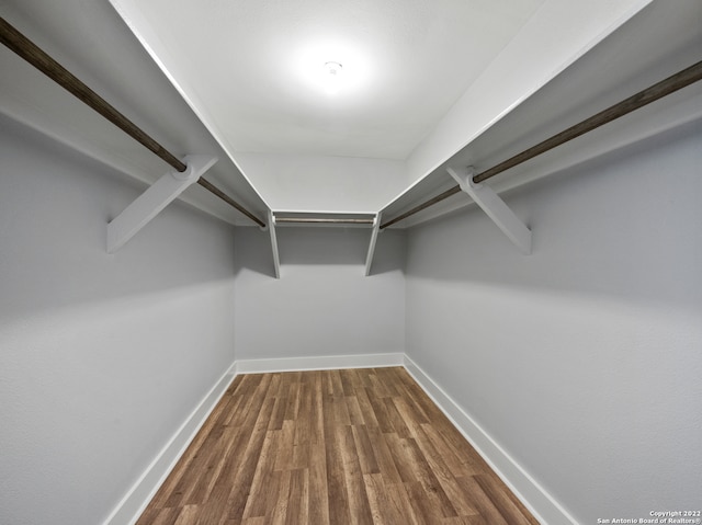 spacious closet with hardwood / wood-style flooring