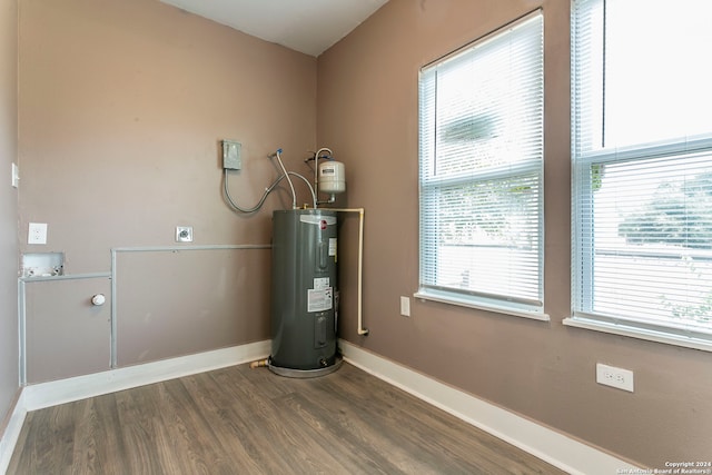 utility room with electric water heater