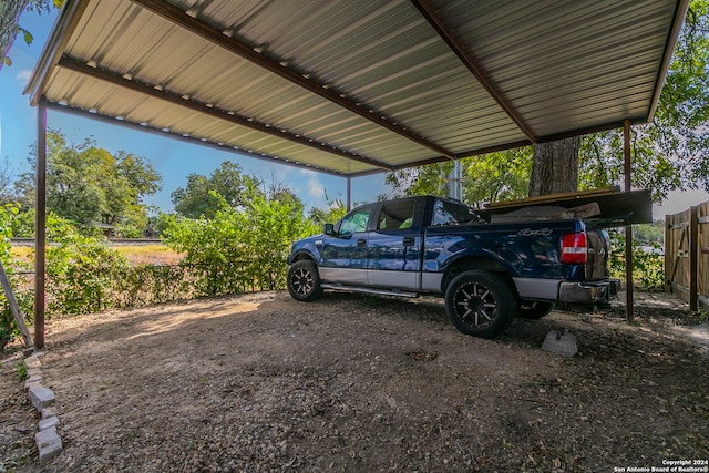 view of car parking with a carport