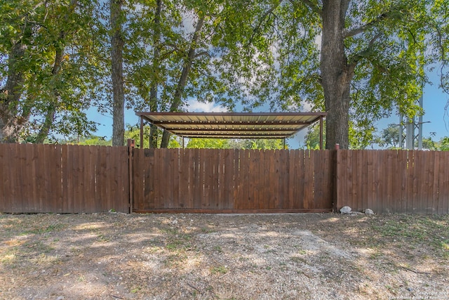 view of yard featuring a carport