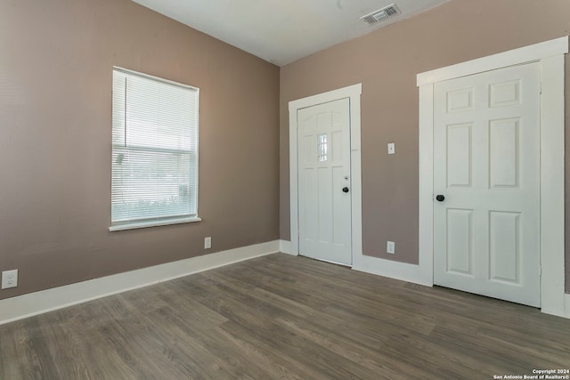 entrance foyer with dark wood-type flooring