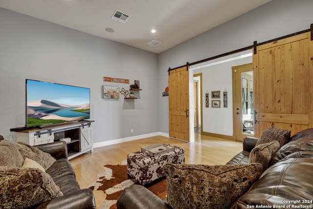 living room featuring light wood-type flooring