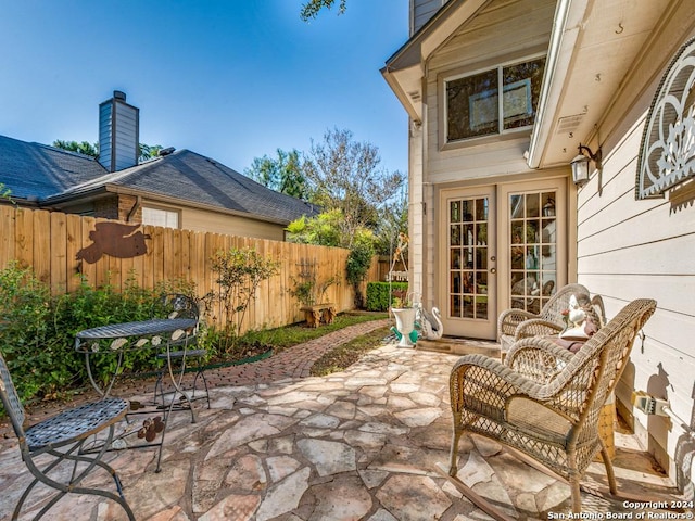 16 Pembroke Ln, San Antonio, TX 78240 - view of patio with french doors and fence