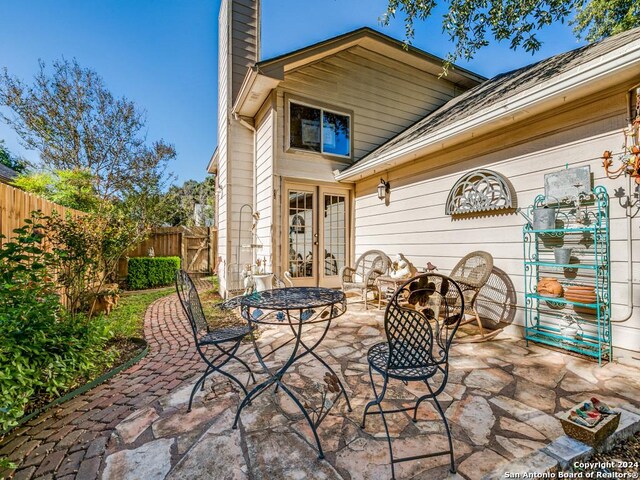 16 Pembroke Ln, San Antonio, TX 78240 - view of patio / terrace featuring french doors