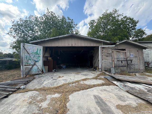 view of garage