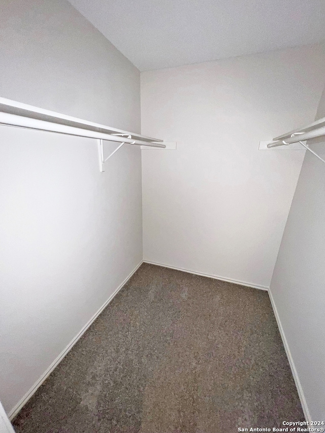 spacious closet with dark carpet