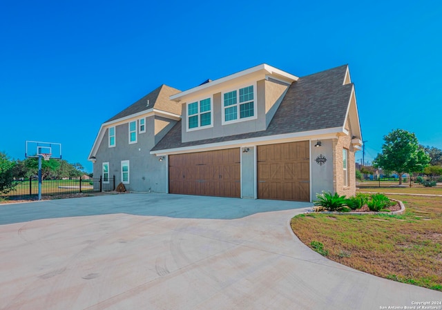 view of front of home with a garage