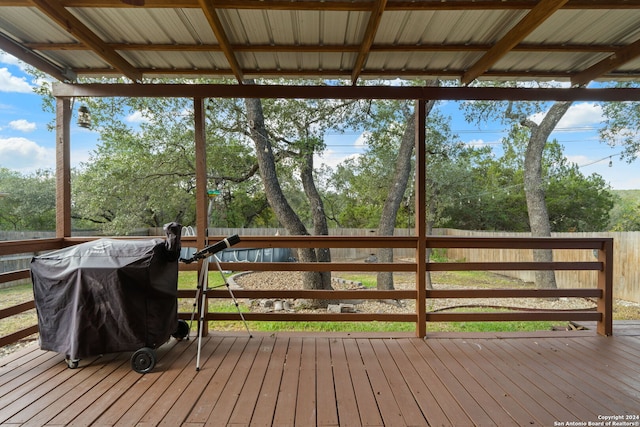 deck with area for grilling