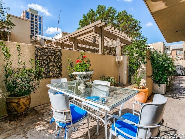 view of patio with a pergola