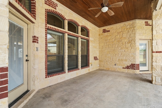 view of patio / terrace with ceiling fan