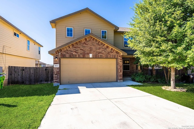 view of front of property with a front lawn