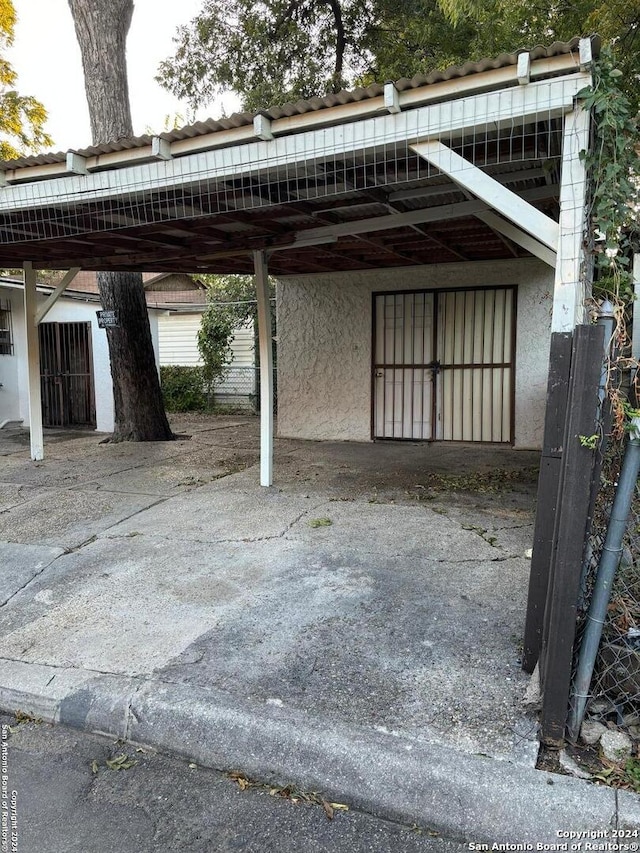 view of patio with a carport