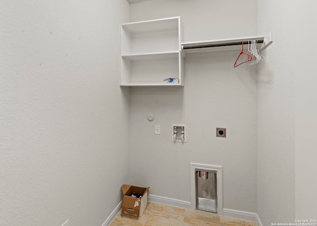 washroom featuring gas dryer hookup, washer hookup, and hookup for an electric dryer