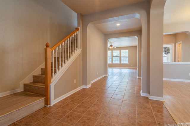 interior space with light hardwood / wood-style flooring