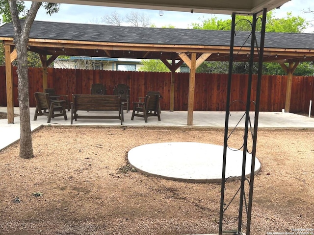 exterior space with a gazebo