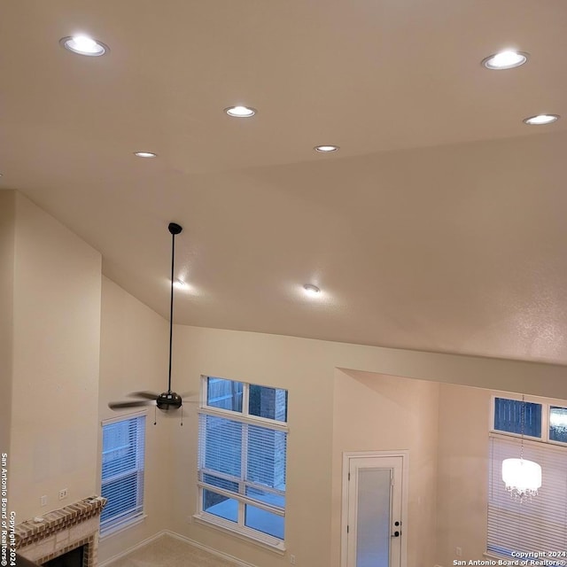 interior details featuring ceiling fan