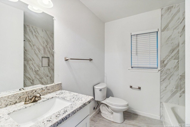 1102 Onslow, San Antonio, TX 78202 - full bath with toilet, vanity, baseboards, a tub to relax in, and a shower