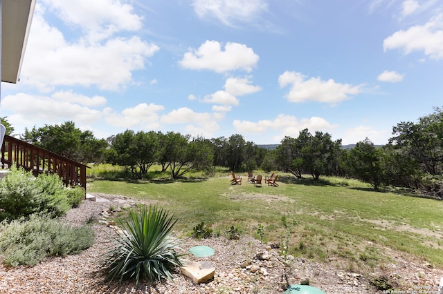 view of yard with a rural view