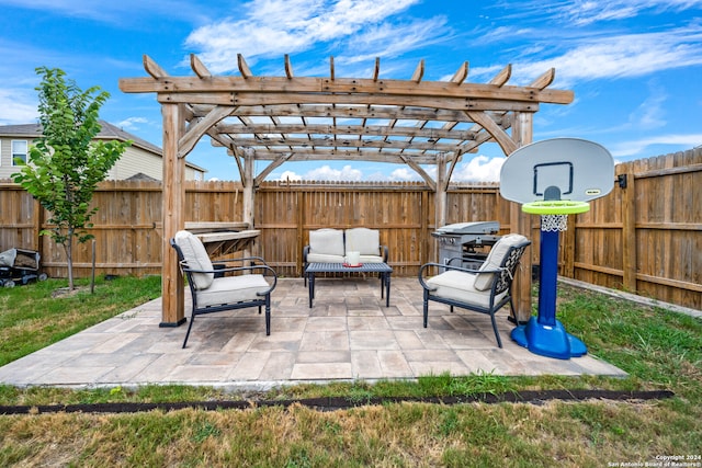 view of patio with a pergola